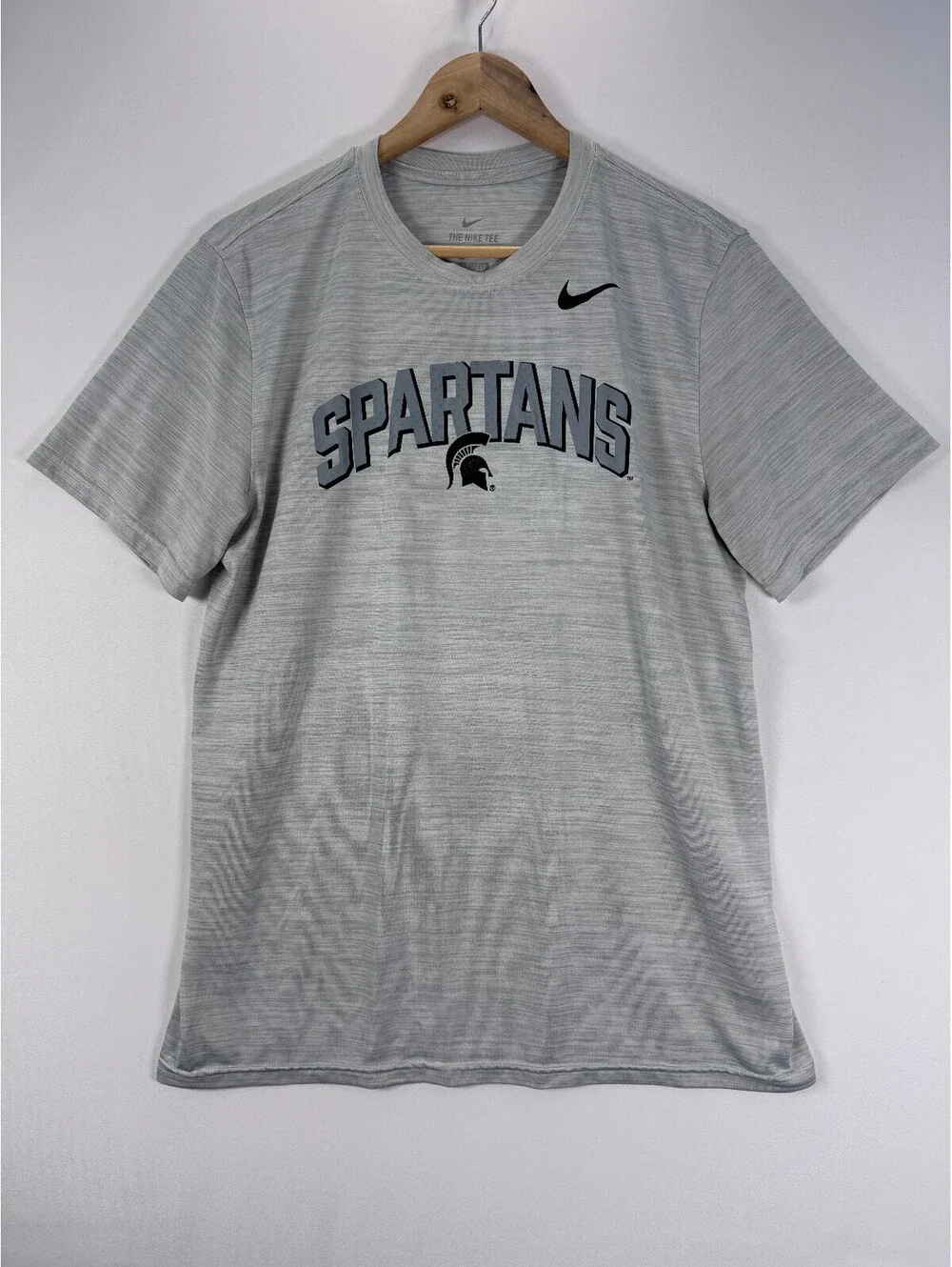 Nike Michigan State Spartans Dri-FIT T-Shirt Mens L Gray College Athletic Gear
